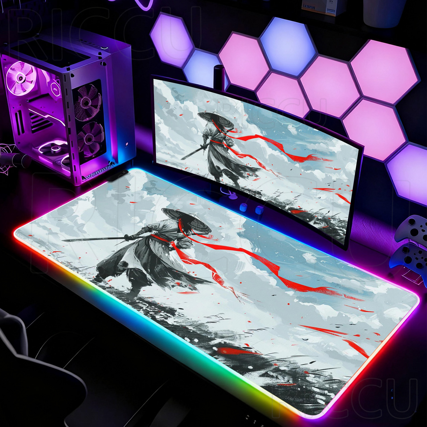 RGB Japan Samurai Warrior rang - Mouse Pad Extended Rgb บทวิจารณ์และราคา