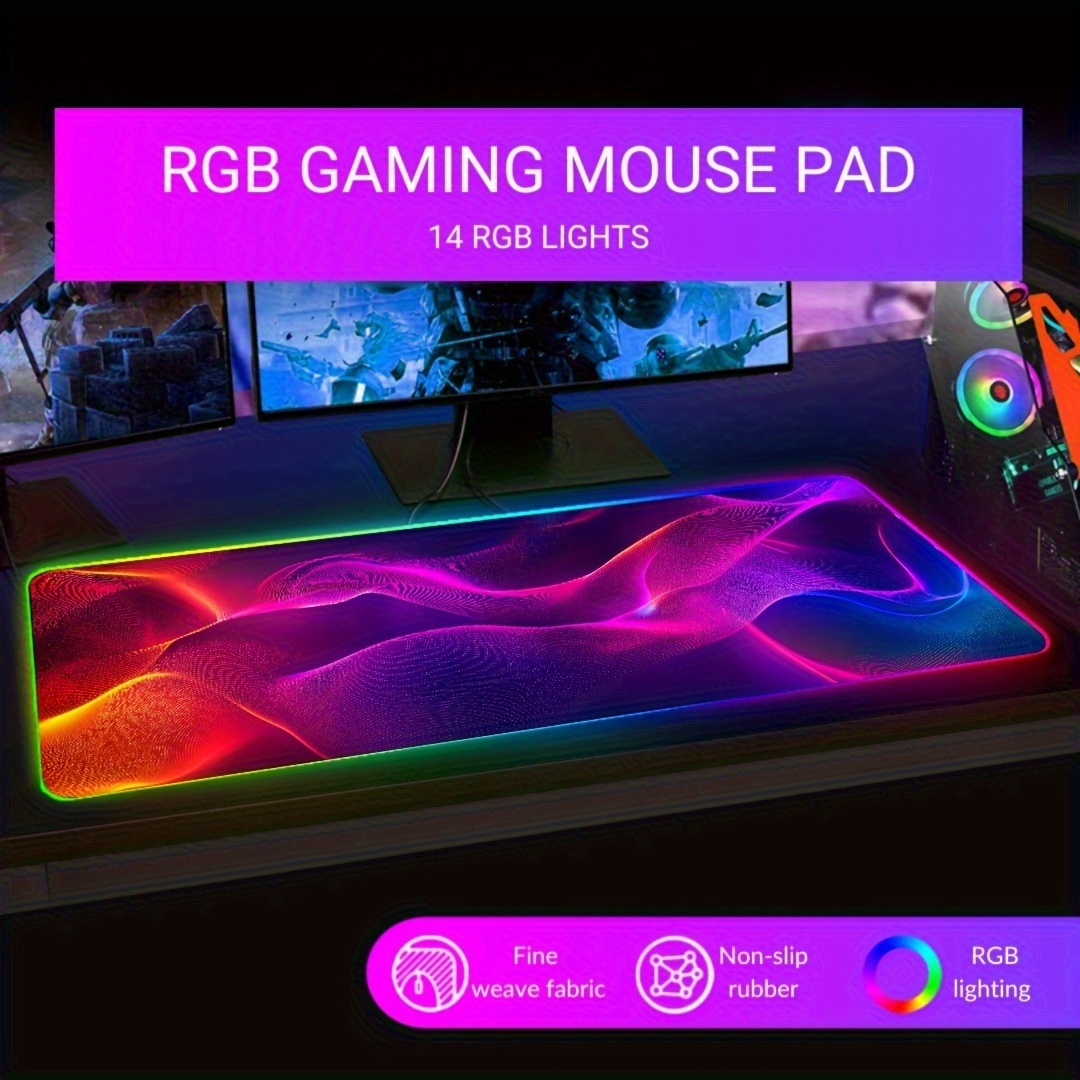 RGB LED Colorful Wave Large Ga - Mouse Pad Extended Rgb บทวิจารณ์และราคา