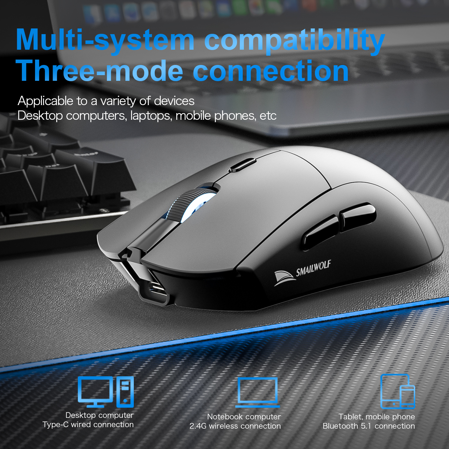 SMAILWOLF RS7 Bluetooth wirele - Esports Gaming Mouse Wireless บทวิจารณ์และราคา