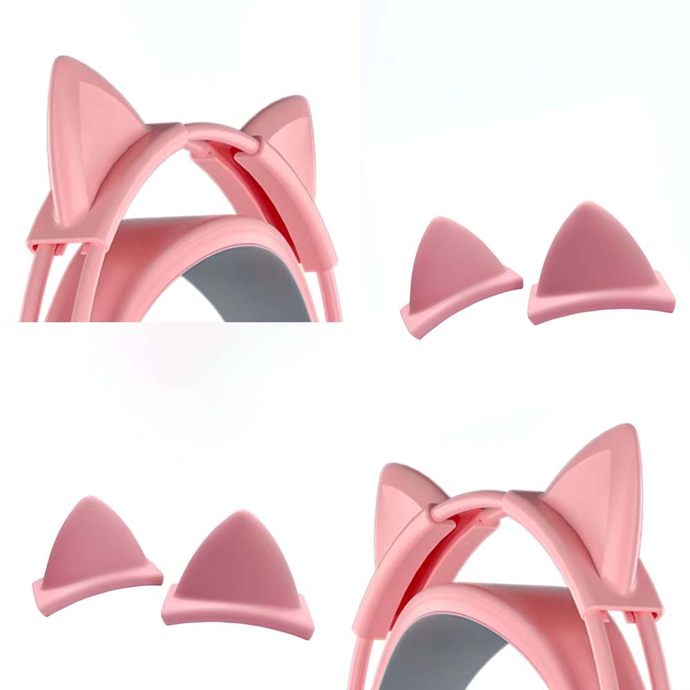 Pink Silicone Cat Ears Pendant - Esports Wireless Gaming Headset บทวิจารณ์และราคา
