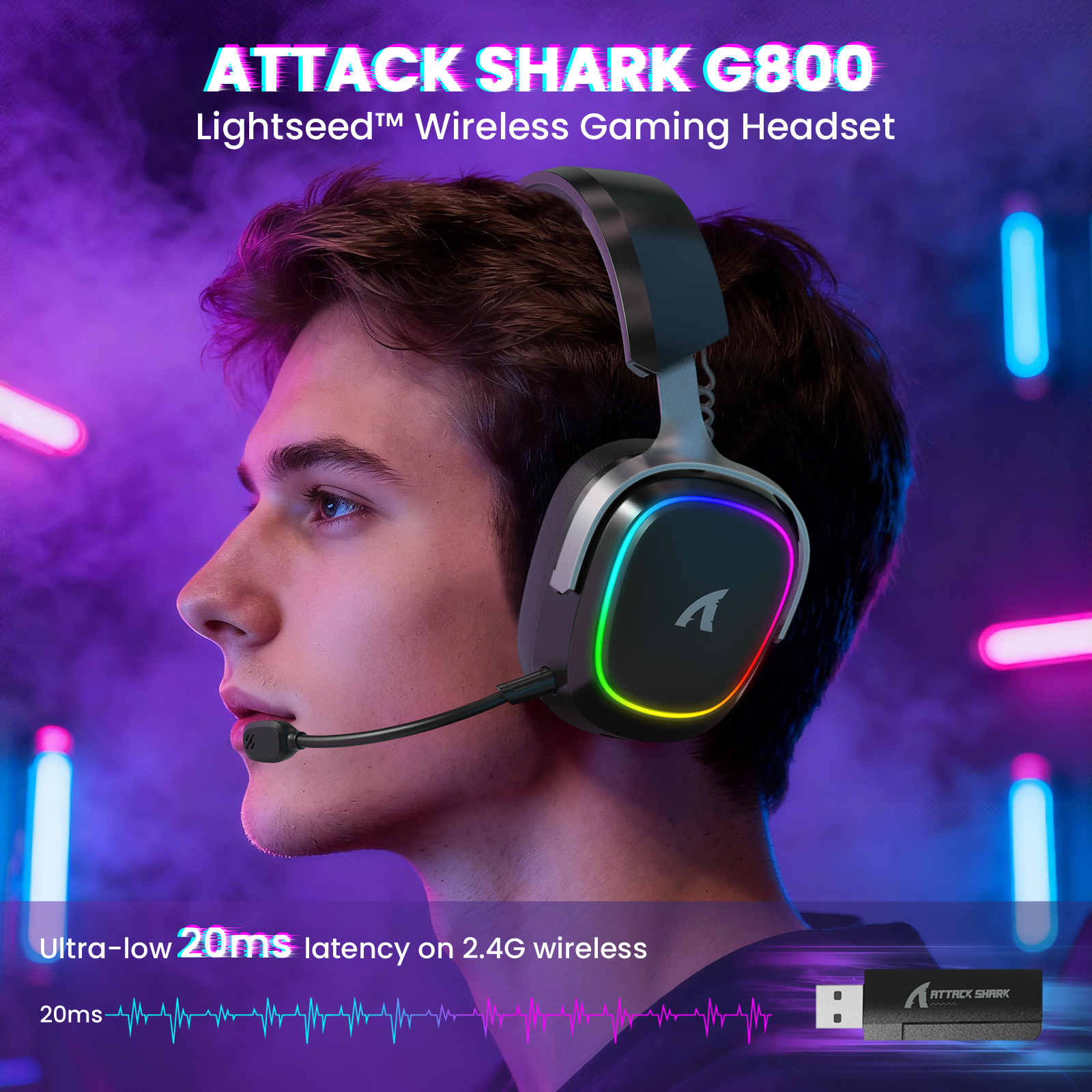 ATTACK SHARK G800 Wireless Gam - Esports Wireless Gaming Headset บทวิจารณ์และราคา